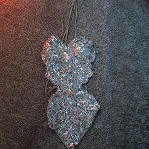 Glitter sequin front wrap top